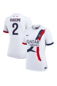 Paris Saint-Germain Achraf Hakimi #2 Jalkapallovaatteet Naisten Vieraspaita 2024-25 Lyhythihainen